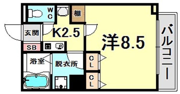 プレサンス神戸裁判所前の物件間取画像